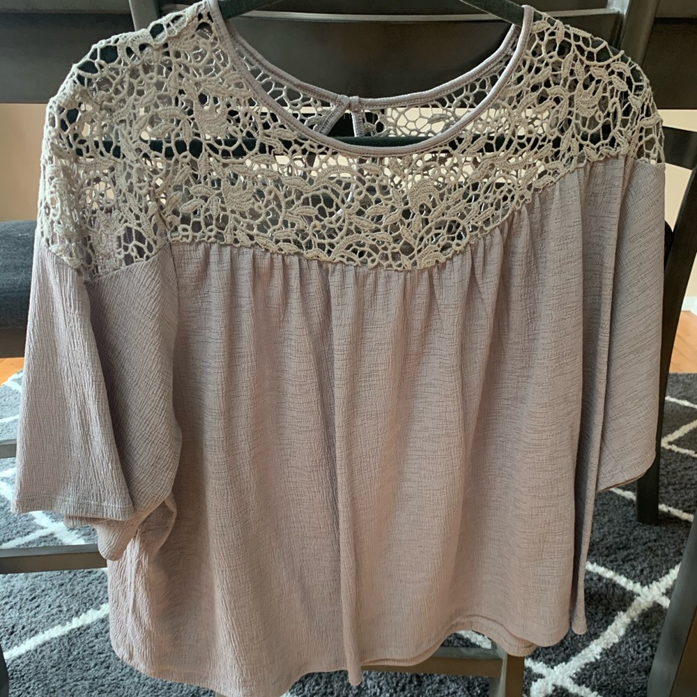 Gray lace blouse